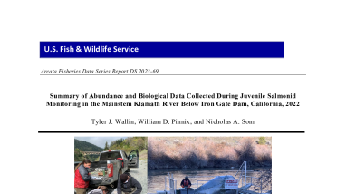 Summary of Abundance and Biological Data Collected During Juvenile Salmonid Monitoring in the Mainstem Klamath River Below Iron Gate Dam, California, 2022