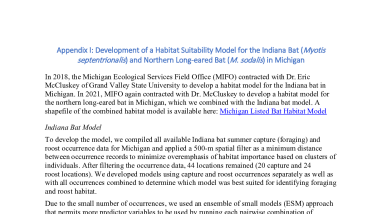Listed Bat Appendices for Michigan Determination Key (D-Key) 
