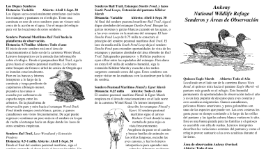 Descripciones de Senderos Ankeny National Wildlife Refuge