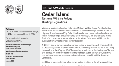 Cedar Island NWR Virtual Hunt Brochure