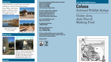 Colusa Refuge Visitor Area Leaflet for Sacramento National Wildlife Refuge Complex