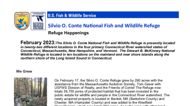 Silvio O Conte Refuge Happenings February 2023