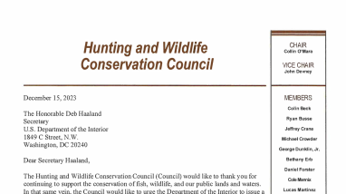 Letter to DOI Secretary Haaland Regarding the Possible Redirection of Additional Firearms Taxes