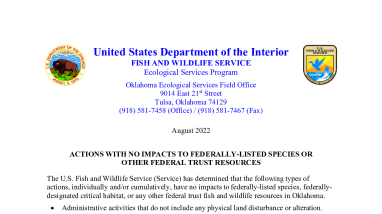 Online Project Review No Impacts Letter August 2022