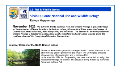 Silvio O Conte Refuge Happenings November 2023