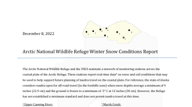 Arctic Refuge Winter Snow Conditions Report 12-8-2022