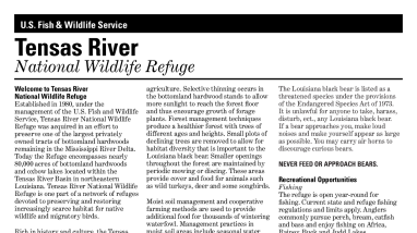 Tensas River NWR Information Tearsheet and Map