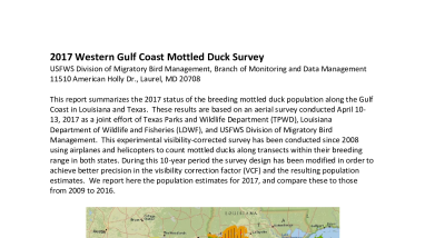 2017 Western Gulf Coast Mottled Duck Survey