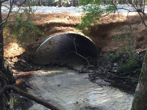 Stream restoration of culvert replacement to enhance fish passage