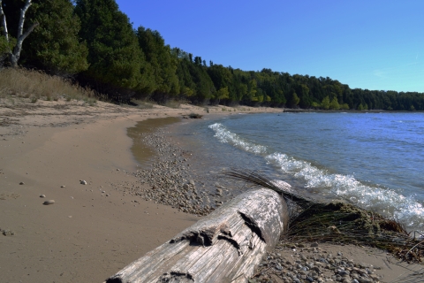 wave crashing on sandy shoreline