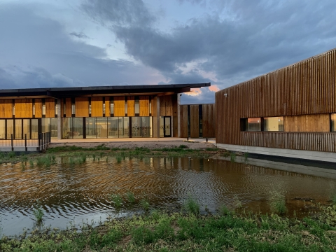Valle de Oro National Wildlife Refuge Visitor Center at sunset