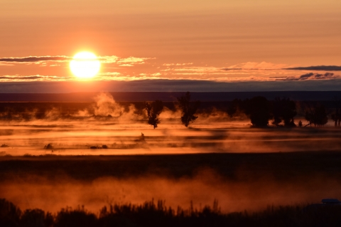 Winter sunrise over Seedskadee National Wildlife Refuge