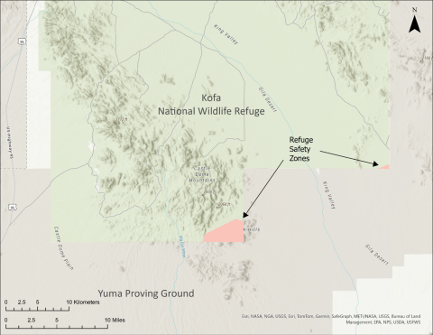 Kofa NWR Safety Zones for Incursion Notice (YPG)