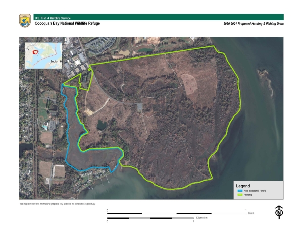 Map of Occoquan Bay NWR showing fishing area