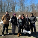 Krystal San Lucas (3rd from Left) and other members of Groundwork Elizabeth post for a group photo at the 2024 Great Backyard Bird Count at Great Swamp National Wildlife Refuge