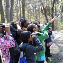 Students birdwatching