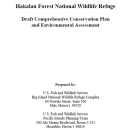 Plan white report cover with a title in black text that reads Hakalau Forest National Wildlife Refuge Draft Comprehensive Conservation Plan and Environmental Assessment
