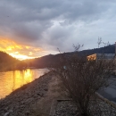 Dworshak National Fish Hatchery on the Clearwater, sunset after a storm.