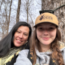 Mentor Autumn and Mentee Natasha at Mentored Archery Deer Hunt at Cherry Valley NWR November 2024