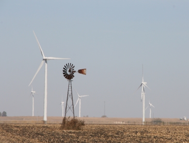 Wind turbines in northwest Indiana
