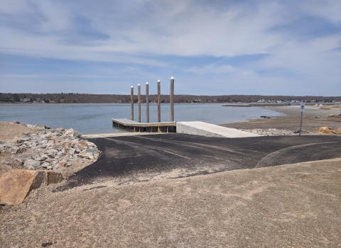 Boat ramp at Quonochontaug in Rhode Island