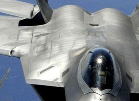 F-22 Raptor from Tyndall Air Force Base, Fla., flies. 
