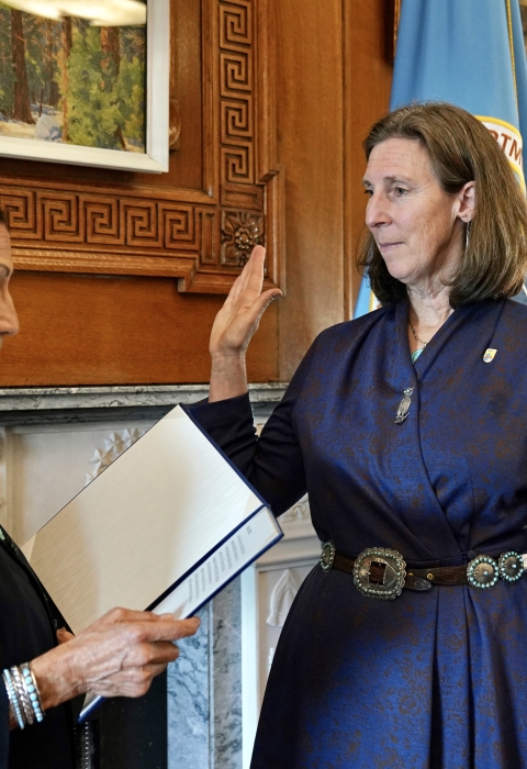 Deb Haaland swears in Martha Williams