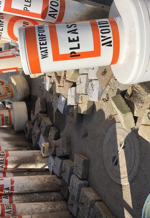 Buoys and anchors staged and ready to deply