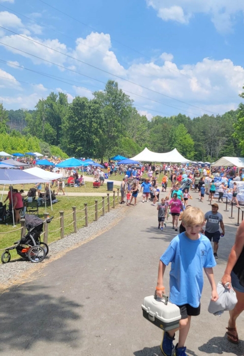 Crowd at large outdoor event 