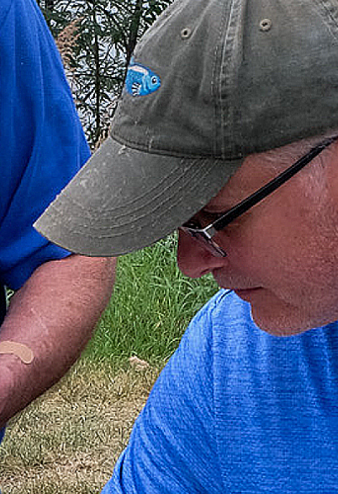 Mitch Osborne leads a presentation about Cripple Creek restoration 