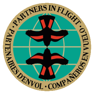 Artistic birds facing each other on globe with text of partners in flight