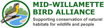 Logo for Mid-Willamette Bird Alliance with image of Yellow-breasted Chat