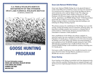 Swan Lake National Wildlife Refuge Goose Hunting