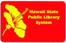 A red library card with a yellow flower that reads