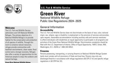 Cover of the Green River NWR Public Use Brochure.