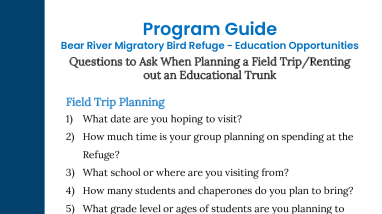 Request for Field Trip Program Guide