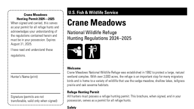 Crane Meadows NWR Hunting Brochure 2024-2025