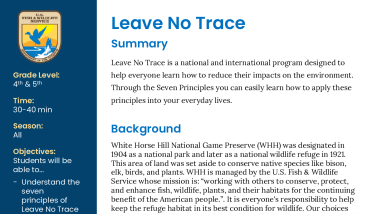 Leave No Trace Lesson Plan