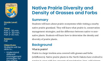 Diversity and Density of Prairie Plants Lesson Plan