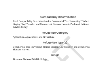 Draft Compatibility Determination - Forest Restoration Activities