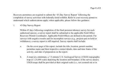 45-Day Survey Reporting Guidelines