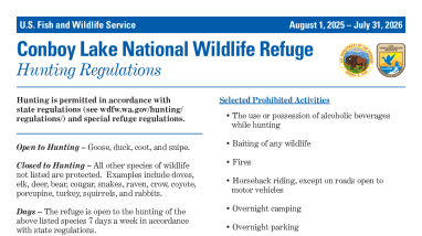 Conboy Lake National Wildlife Refuge Hunting Regulations