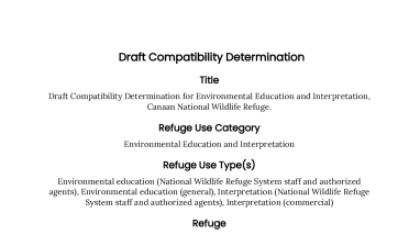 Draft Compatibility Determination for Environmental Education and Interpretation, Canaan Valley National Wildlife Refuge