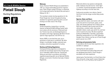 Havasu NWR Pintail Slough Hunt Brochure