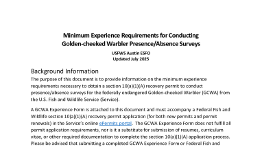 GCWA Permit Experience Requirements