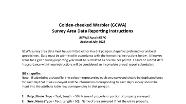 GCWA Bird Survey Directions