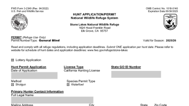 Hunt Application SLNWR 2025 General Blind