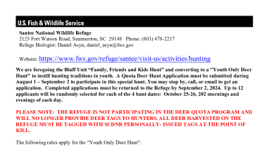 2025 youth hunt supplemental document