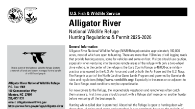 Alligator River National Wildlife Refuge Hunting Regulations & Permit