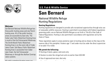 San Bernard NWR - General Waterfowl Hunting Regulations